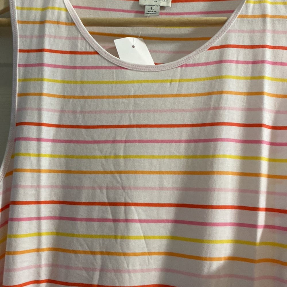 J. Crew White / pink/yellow /orange Striped Midi Dress NWT - Picture 4 of 11